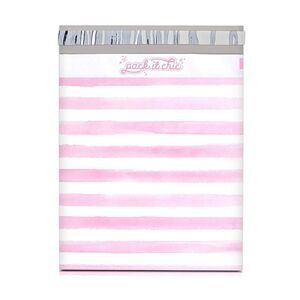 Polymailers 25 Boutique Pink and White Stripe Watercolor 10 x 13